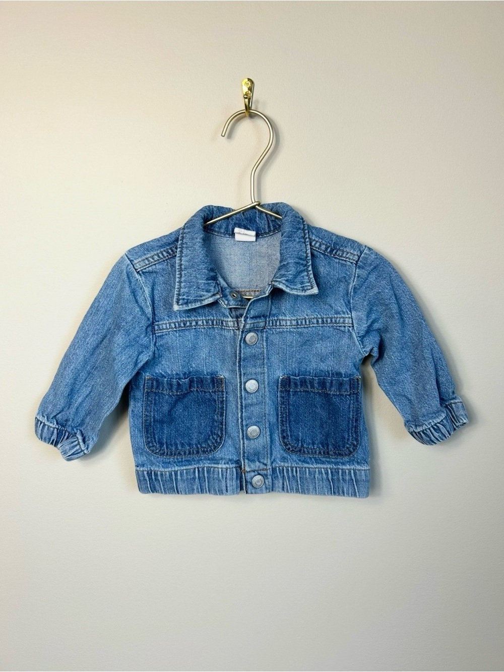 H&M Light Blue Denim Baby Jacket with Dark Patch Pockets